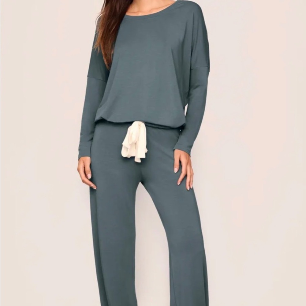 Eberjey Women's Relaxed Fit Sleepwear Set - Stone Blue